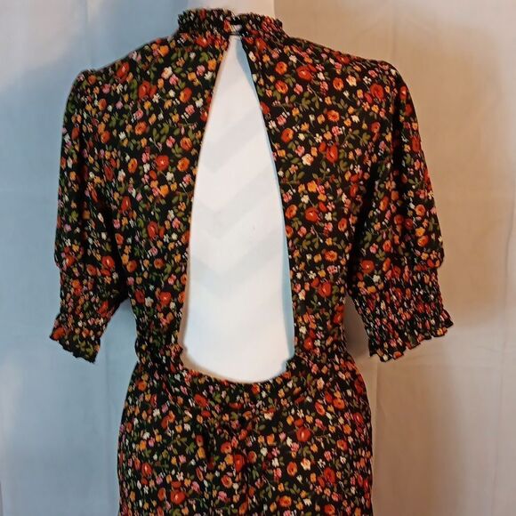 MAX +ASH Backless Floral Black Dress - Picture 5 of 8